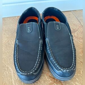 Men’s Black Faux Leather Loafers Moccasin